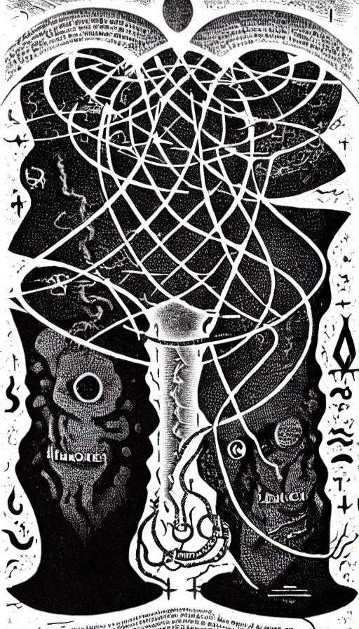 Image similar to the two complementary forces that make up all aspects and phenomena of life, by H.P. Lovecraft