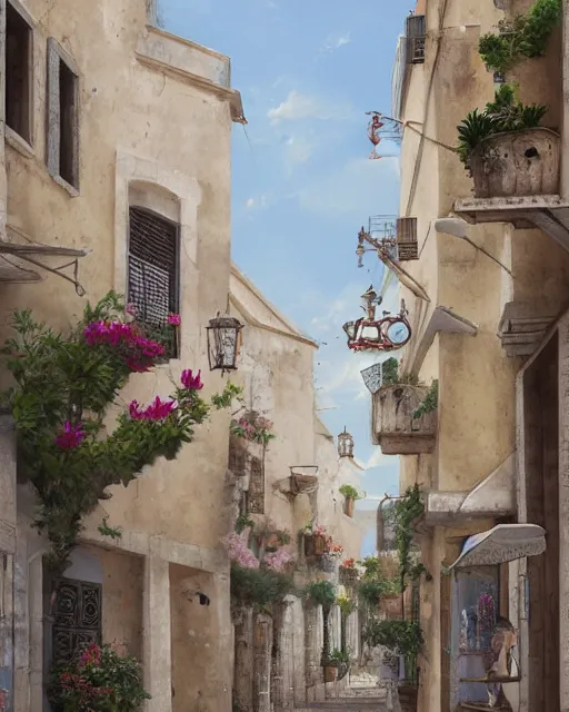 Image similar to conversano, apulia by yoshitaka amano 4 k hyper detailed trending on artstation