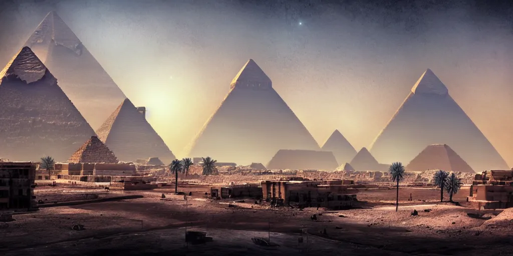 Image similar to nuclear winter, cairo egypt, near future, fantasy, sci - fi, hyper realistic, serene, morning.