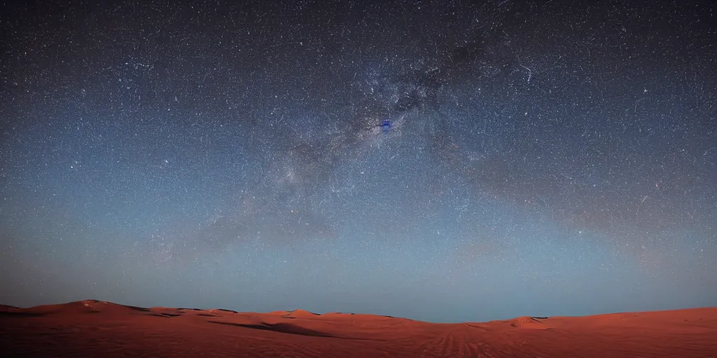 Image similar to desert with sky with starscinematic, highly detailed wide, atmospheric lighting