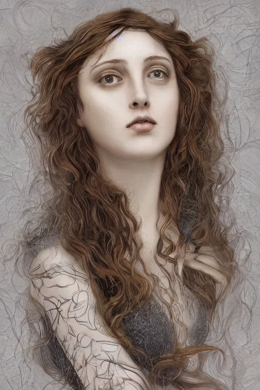 Image similar to An extremely beautiful pre-raphaelite portrait of a very beautiful and cute witch, surreal, ultradetailed, intricate, elegant, digital art painting, concept art, smooth, sharp focus, poster art, art cover illustration, regal, award winning picture, extremely detailed masterpiece, sense of awe, featured on artstation, Artgerm, effervescent punk kawaii-noir pastel bubbles, winning award piece, ethereal rainbows, Aetherpunk, low-key neon lightning, stormy weather, Exquisite details, 8K detail post-processing, matte, oil painting