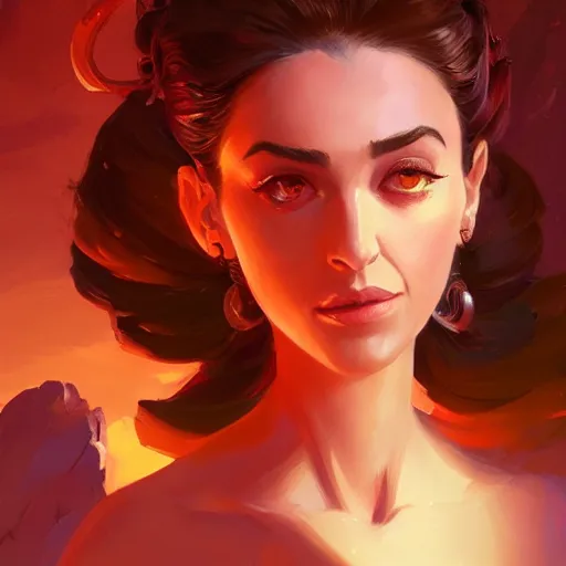 Image similar to portrait of beautiful woman, maya ali mage, gloomhaven, dynamic lighting, gaudy colors, octane render aesthetic, matte painting concept art, official fanart behance hd artstation by jesper ejsing, by rhads and makoto shinkai and lois van baarle and ilya kuvshinov and rossdraws