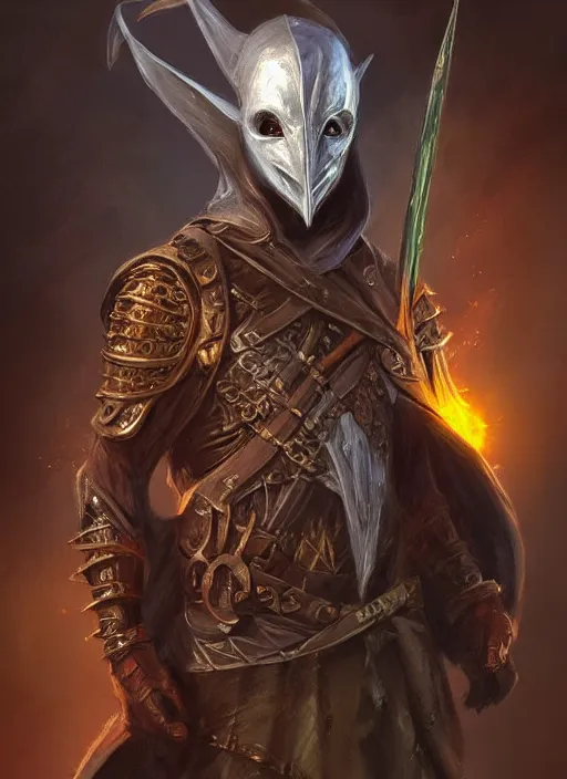 Image similar to masked figure, ultra detailed fantasy, dndbeyond, bright, colourful, realistic, dnd character portrait, full body, pathfinder, pinterest, art by ralph horsley, dnd, rpg, lotr game design fanart by concept art, behance hd, artstation, deviantart, hdr render in unreal engine 5