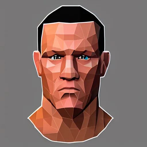 Image similar to Low poly isometric John Cena