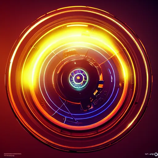 Prompt: horizontal centered electron tube with rings around it, glowing, fantasy, networking, camera shutter, singularity, circuitry, explosion, dramatic, intricate, elegant, highly detailed, digital painting, network, artstation, concept art, smooth, sharp focus, illustration, octane render