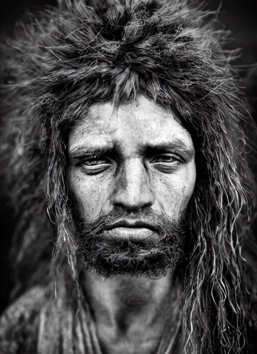 Image similar to Award winning Editorial photo of a Early-medieval Native Liechtensteiners with incredible hair and beautiful hyper-detailed eyes wearing traditional garb by Lee Jeffries, 85mm ND 5, perfect lighting, gelatin silver process