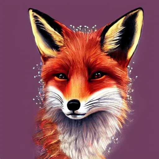 Image similar to portrait of a fox wearing a tiara, wreath flowers, fantasy art, d & d, trending on artstation, beautiful art, highly detailed