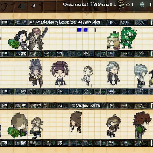 Image similar to Octopath Traveler Characters spreadsheet