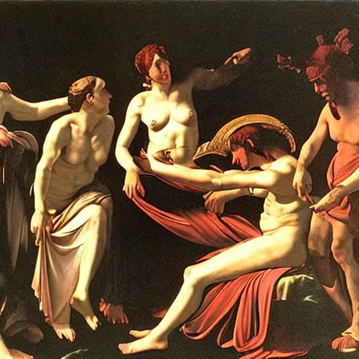 Image similar to circe of the odyssey, art by caravaggio