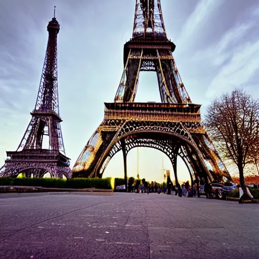 Prompt: a 3 5 mm photograph of the eiffel tower by peter lik and murad osmann,