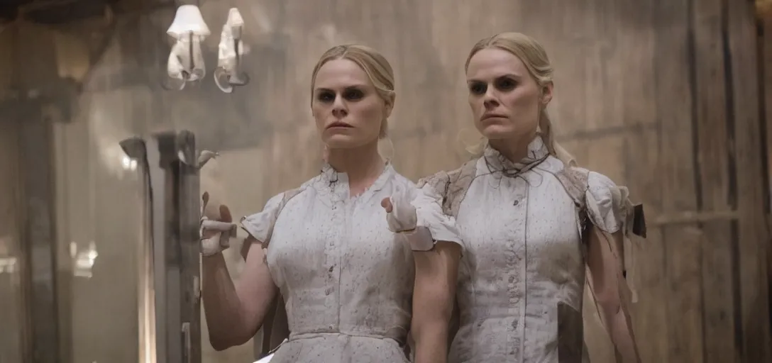 Image similar to a still of Anna Paquin as Dolores in Westworld tv series