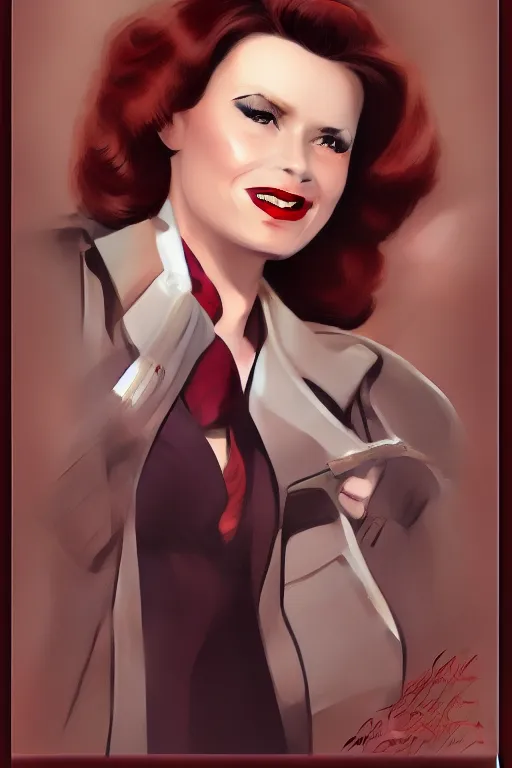 Prompt: Agent carter illustration concept art in the style of Julie Bell