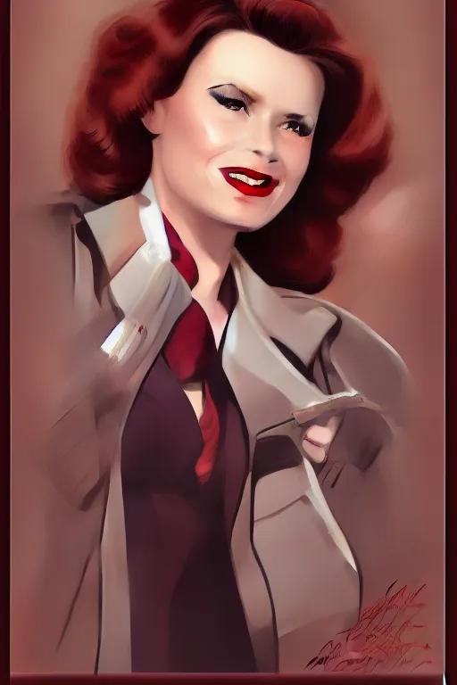 Image similar to Agent carter illustration concept art in the style of Julie Bell