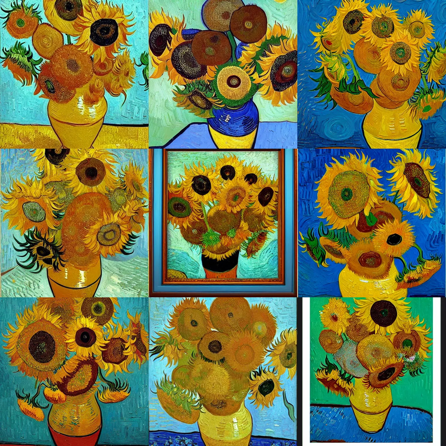 Prompt: bouquet of sunflowers, van gogh style