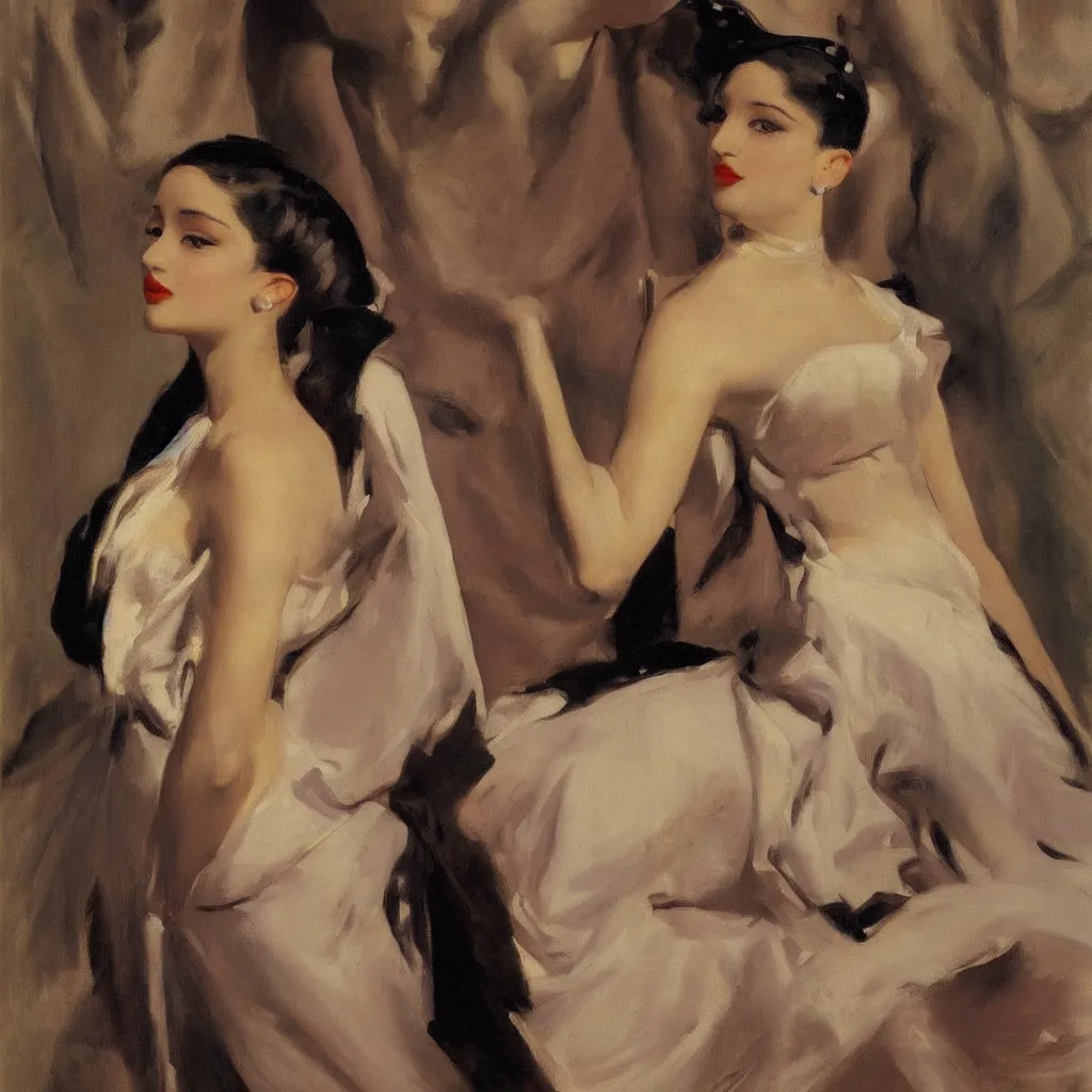 Image similar to sensual art deco portrait of ariana grande in a toga by john singer sargent