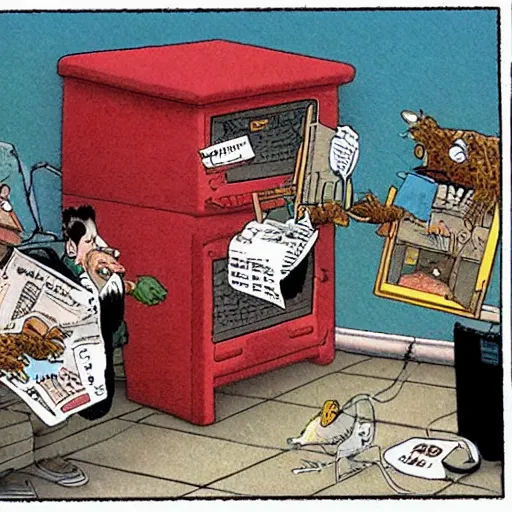 Prompt: a hilarious comic, gary larson, the far side, newspaper comic