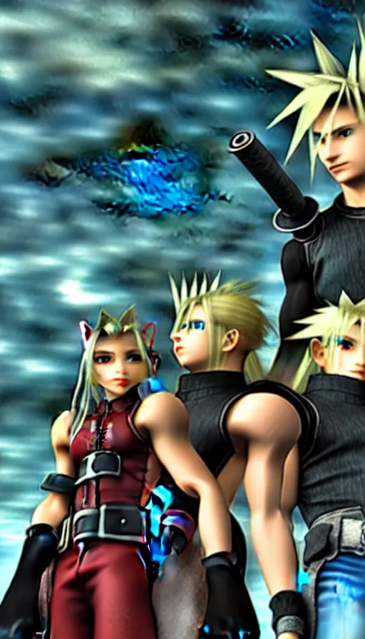 Image similar to the two complementary forces that make up all aspects and phenomena of life, from Final Fantasy VII