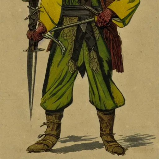 Prompt: a medieval hunter man with japanese ethnicity and stubble, chartreuse color scheme, fantasy character portrait by gustave baumann