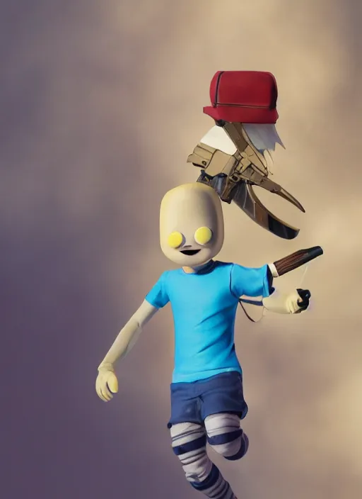 Image similar to adventure time finn the human, realistic, photorealistic, cgi, 3 d render, highly detailed