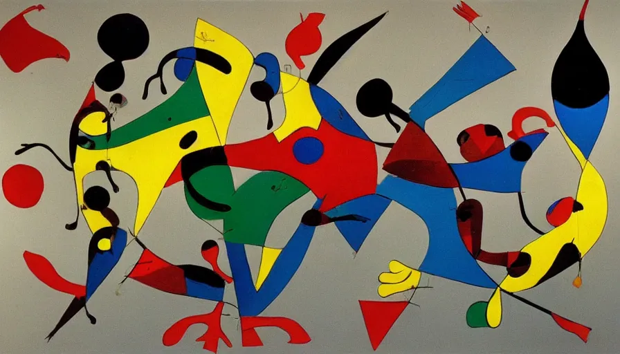 Image similar to capoeira, sculpture by joan miro