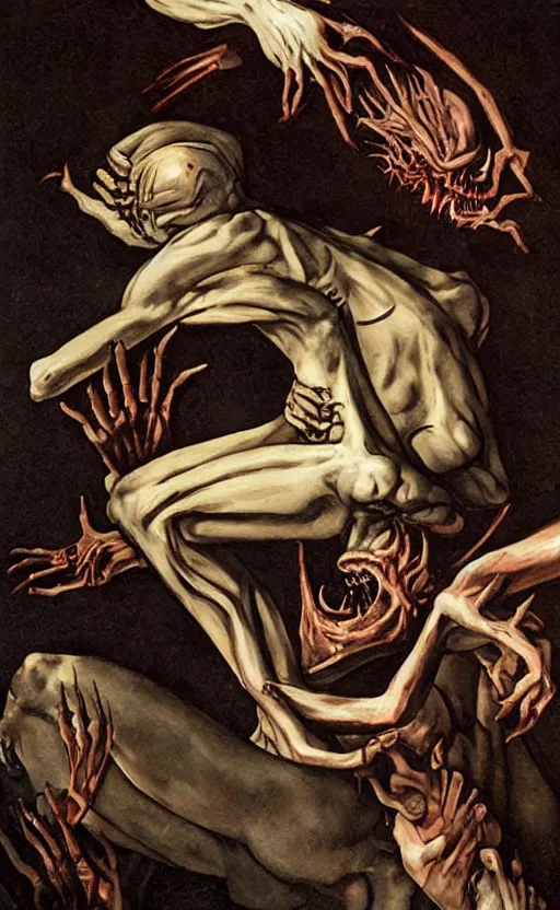 Image similar to eldrazi horror in the style of caravaggio