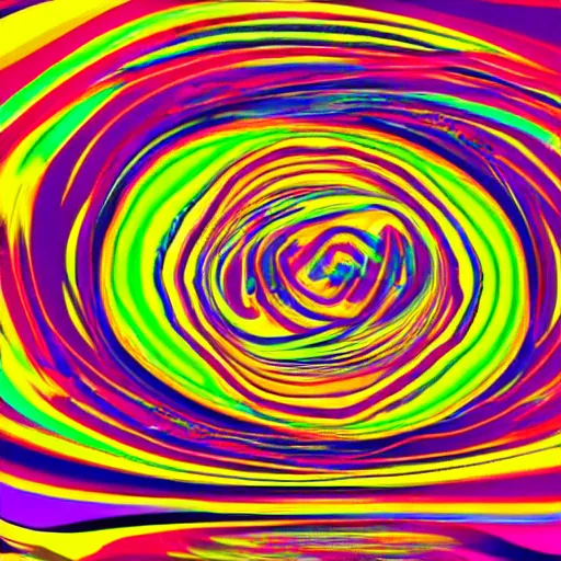 Image similar to creative coding digital illustration of a brightly coloured wobbly blob irradiating its colour in all directions