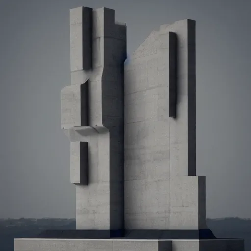 Prompt: brutalism art, symmetrical, by archipenko, pbr, 8 k ultra, photorealistic