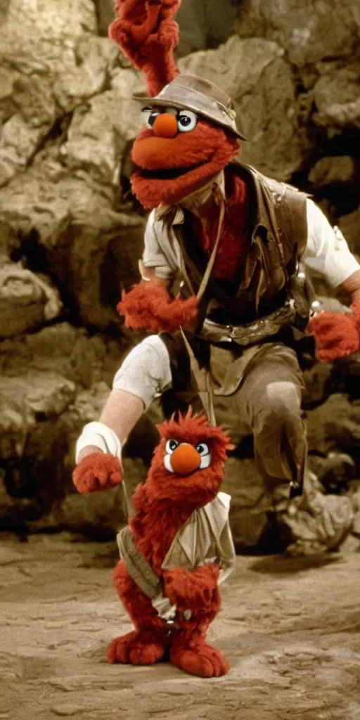 Image similar to a still of Elmo in Indiana Jones 1981