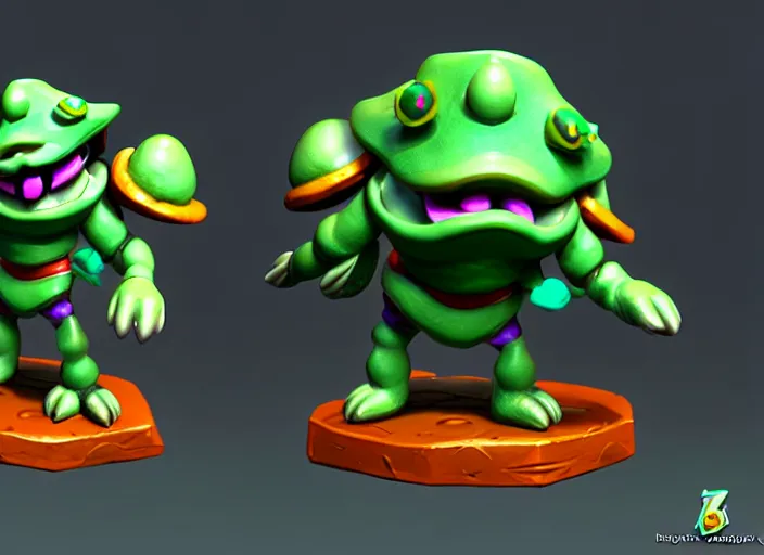 Image similar to funguar, stylized stl fantasy miniature, 3 d render, activision blizzard style, hearthstone style