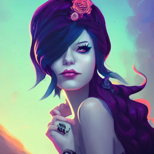 Image similar to a portrait of a beautiful punkrock girl, art by lois van baarle and loish and ross tran and rossdraws and sam yang and samdoesarts and artgerm, digital art, highly detailed, intricate, sharp focus, Trending on Artstation HQ, deviantart, unreal engine 5, 4K UHD image