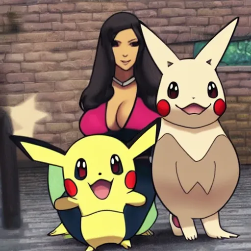 Image similar to pokemon that looks like kim kardashian pokemon style