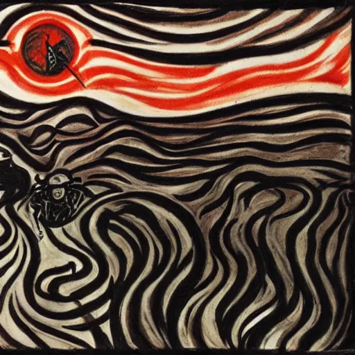 Image similar to vengeance, in the style of munch