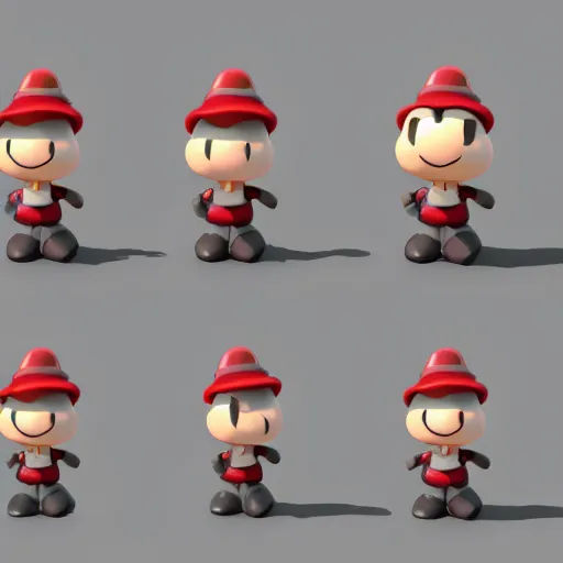 Prompt: a 3 d model of mr saturn ( earthbound ) found in the game files of viva pinata