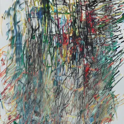 Image similar to large scale painting by cy twombly by julie mehretu, high resolution art scan, well lit