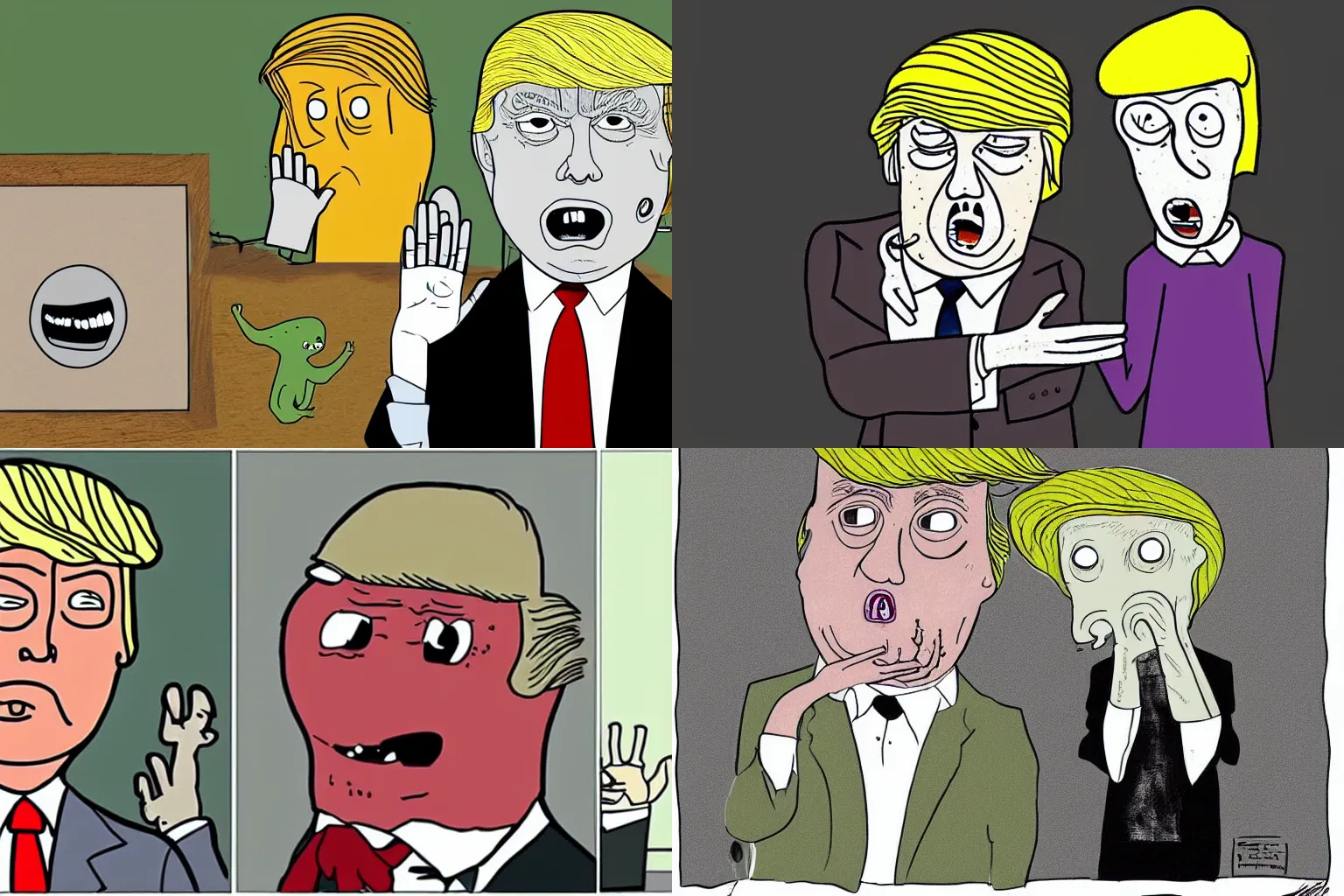donald trump in salad fingers, drawn by david firth, | Stable Diffusion |  OpenArt