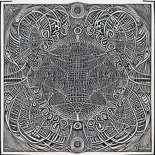 Image similar to “geometrically incomprehensible surreal order of circles, extremely high detail, photorealistic, intricate line drawings, dotart, album art in the style of James Jean”