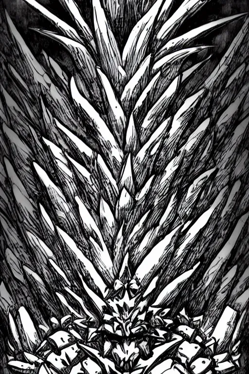 Image similar to pineapple humanoid figure monster wearing pineapple themed armour, symmetrical, highly detailed, digital art, sharp focus, trending on art station, kentaro miura manga art style