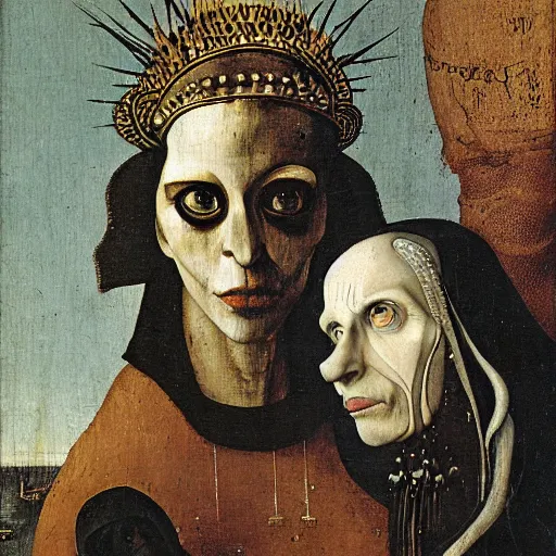 Image similar to diamanda galas by hieronymus bosch