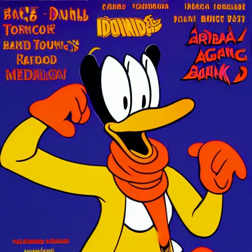 Prompt: donald duck high on bad medication by carl barks