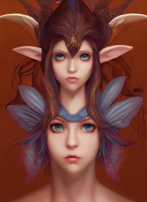 Image similar to 3/4 portrait of the great fairy from legend of zelda, seductive look, rule of thirds, smooth, sharp focus, James Jean pastiche by Artgerm, octane render