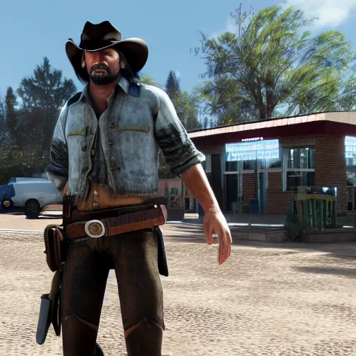 Image similar to John Marston at a McDonalds