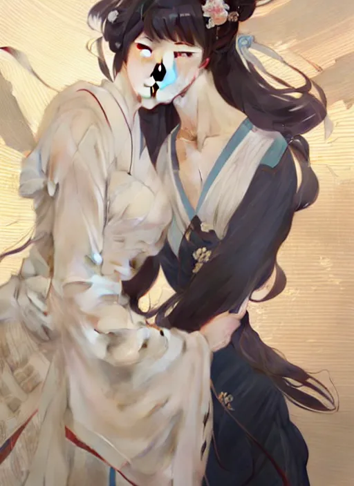 Prompt: luo tianyi and kasane teto, anime style, elegant, highly detailed, digital painting, artstation, concept art, smooth, sharp focus, illustration, art by artgerm and greg rutkowski and alphonse mucha