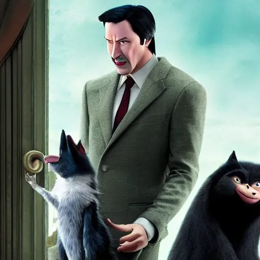 Prompt: Keanu Reeves in hotel Transylvania 4K detailed super realistic