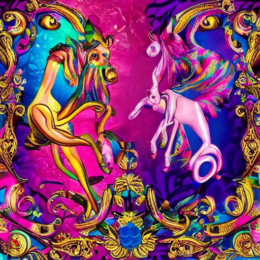 Image similar to Lisa Frank and Baroque collaboration