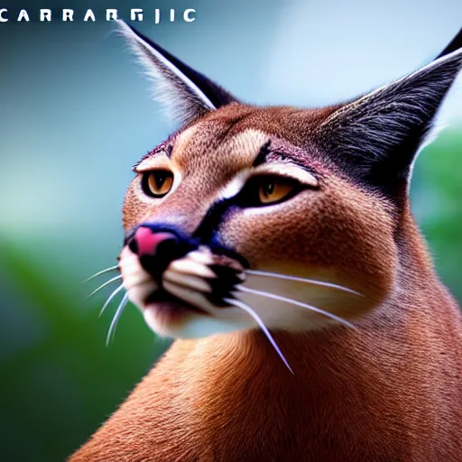 Image similar to A beautiful hyper realistic ultra detailed lifelike cinematic still of cute caracal, unreal engine, deviantart, flickr, artstation, octane render, textured, colorful, extreme realistic detail, physically based rendering, pbr render, very detailed, volumetric lighting, detailed lighting, octane render, 4k, cinematic lighting, 8k resolution