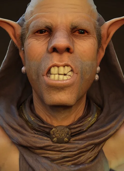 Prompt: portrait of a goblin as arab sheik, trending in artstation, cinematic lighting, studio quality, smooth render, unreal engine 5 rendered, octane rendered, art style by klimt and nixeu and ian sprigger and wlop and krenz cushart.