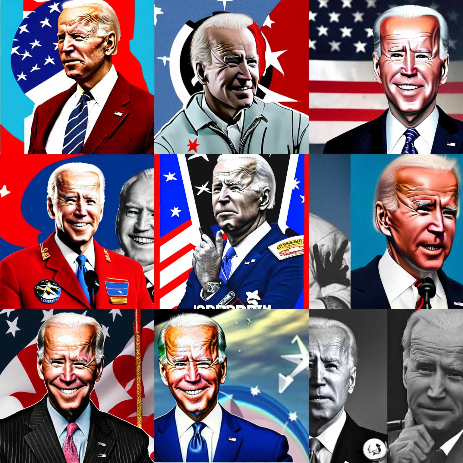 Prompt: Joe Biden as an soviet cosmonaut, soviet propaganda