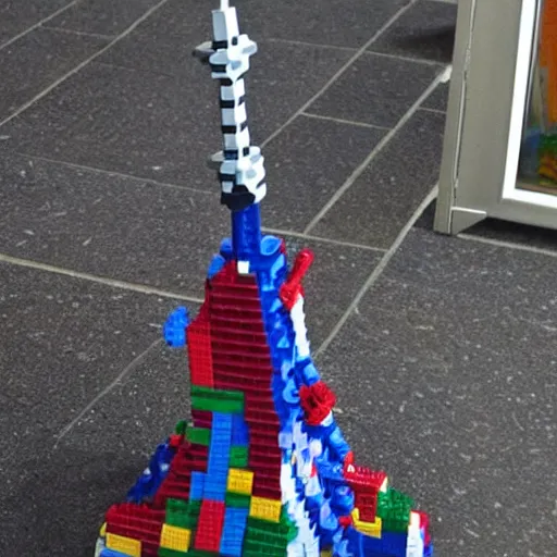 Prompt: eiffel tower made of legos