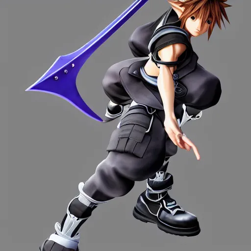 Image similar to a new kingdom hearts character in a dynamic pose. character design. gesture drawing. line of action. official art, concept art. tetsuya nomura. final fantasy. shigenori soejima medium shot. ray tracing hdr. 8 k. uhd. sharp focus. highly detailed. masterpiece. cinematic lighting..