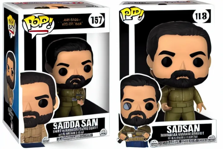 Prompt: saddam hussein funko pop